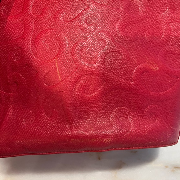 YSL Yves Saint Laurent Vintage Red Leather Arabesque hand bag! Very Rare - Picture 5 of 11